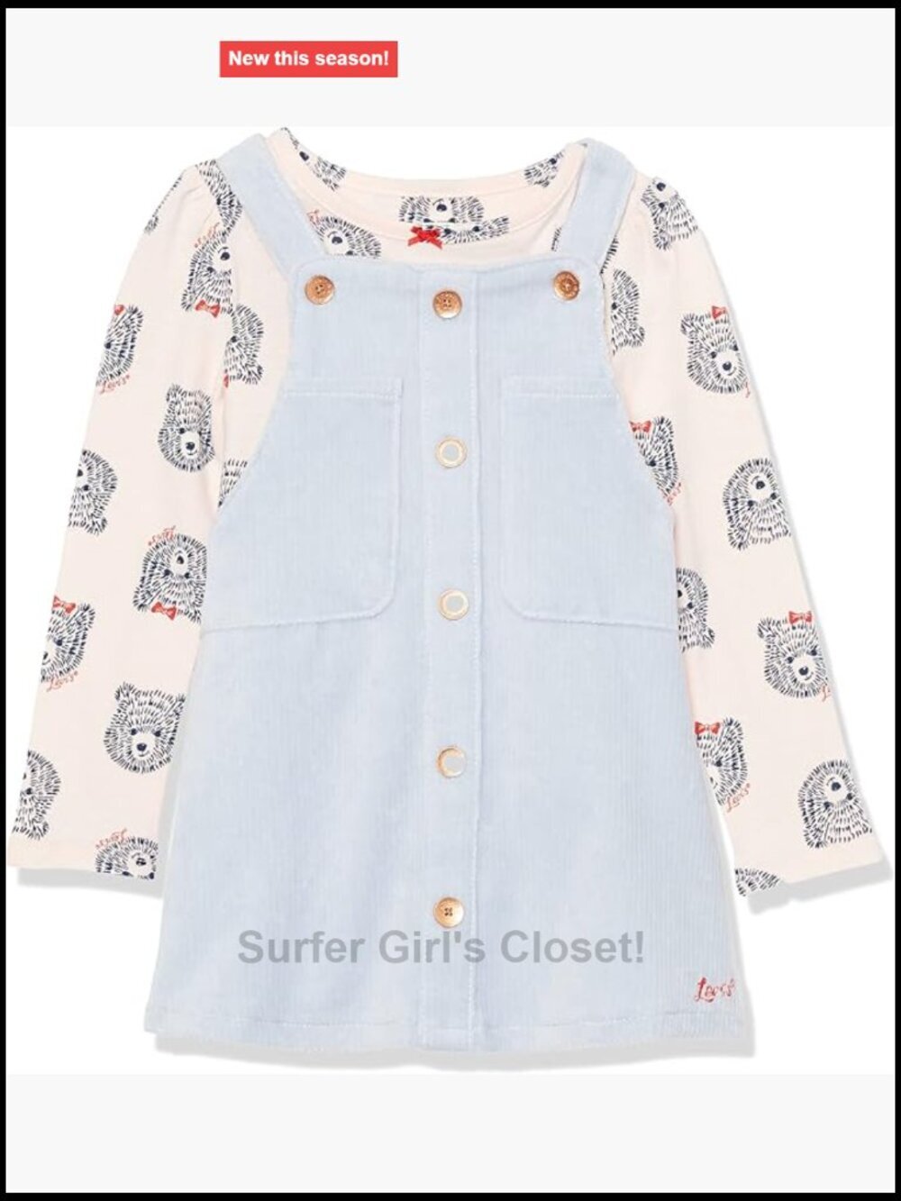 Graphic Tee and Corduroy Skirtall 2-Piece Outfit Set